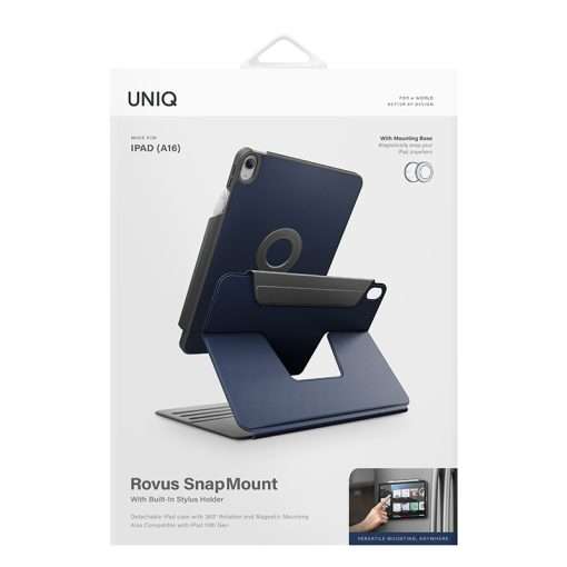 Uniq Rovus Series Magnetic 360 Rotating Case for iPad (A16/10th Gen) - Navy Blue - Image 8