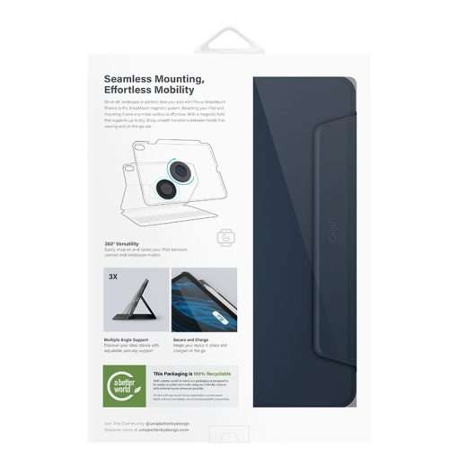 Uniq Rovus Series Magnetic 360 Rotating Case for iPad (A16/10th Gen) - Navy Blue - Image 9