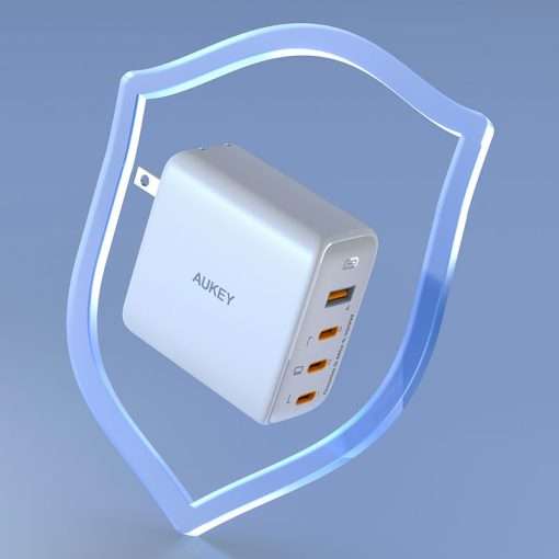 Aukey 4 Port 100W PD Super Fast Charging Wall Charger - PA-B7S - White - Image 3