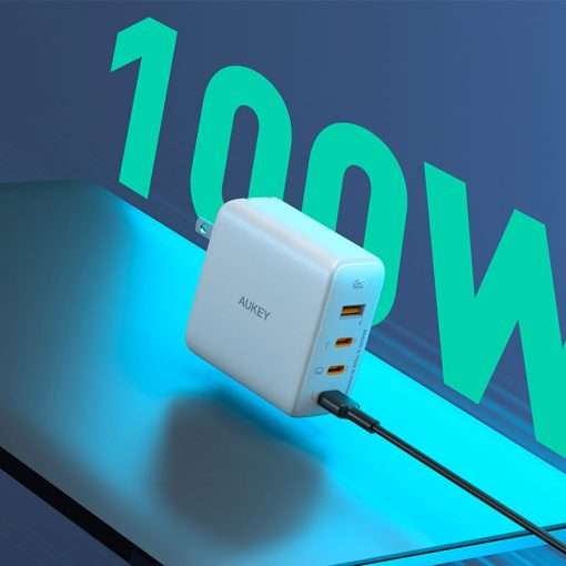 Aukey 4 Port 100W PD Super Fast Charging Wall Charger - PA-B7S - White - Image 6