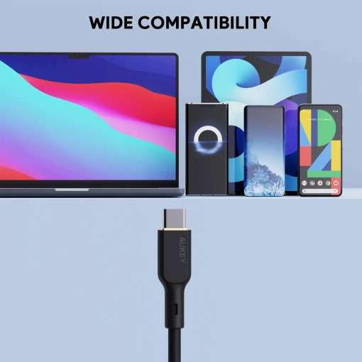 Aukey Circlet Blink 100W Silicone USB-C to USB-C Cable 1.8m - CB-SCC102 - Image 7