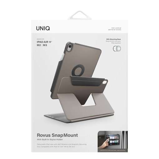 Uniq Rovus Series Magnetic 360 Rotating Case for iPad Air 11 (M2-M3) iPad Air 10.9 (4th/5th Gen) - Grey - Image 9