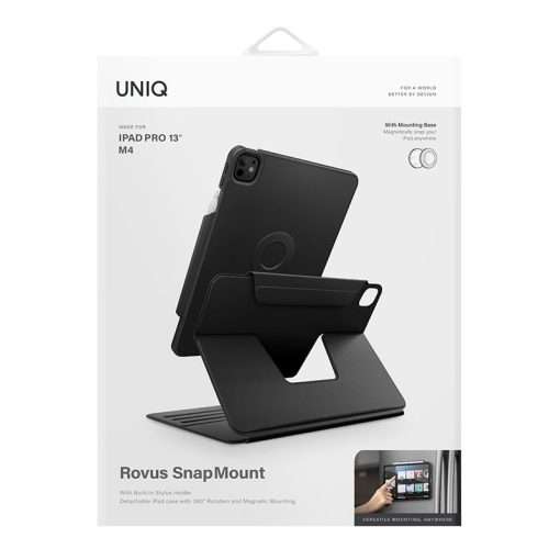 Uniq Rovus Series Magnetic 360 Rotating Case for iPad Pro 13 (M4) - Black - Image 8