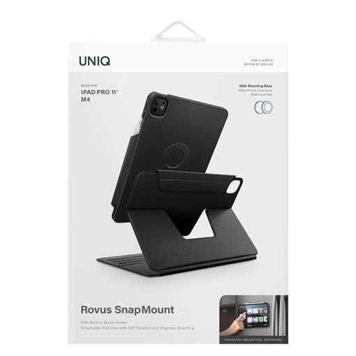 Uniq Rovus Series Magnetic 360 Rotating Case for iPad Pro 11 (M4) - Black - Image 9