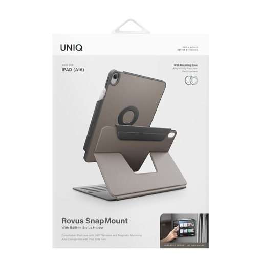 Uniq Rovus Series Magnetic 360 Rotating Case for iPad (A16/10th Gen) - Grey - Image 8