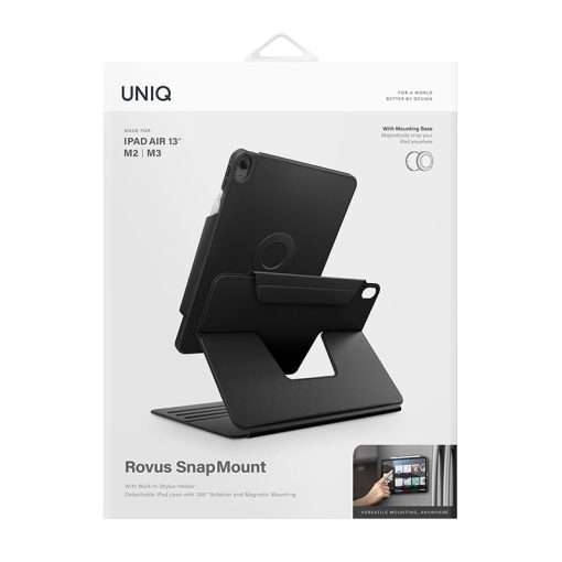 Uniq Rovus Series Magnetic 360 Rotating Case for iPad Air 13 (M2-M3) - Black - Image 7