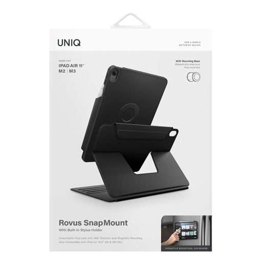 Uniq Rovus Series Magnetic 360 Rotating Case for iPad Air 11 (M2-M3) iPad Air 10.9 (4th/5th Gen) - Black - Image 9